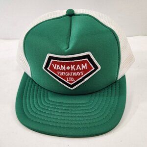 Van Kam Freightways Trucker Hat Green Vtg